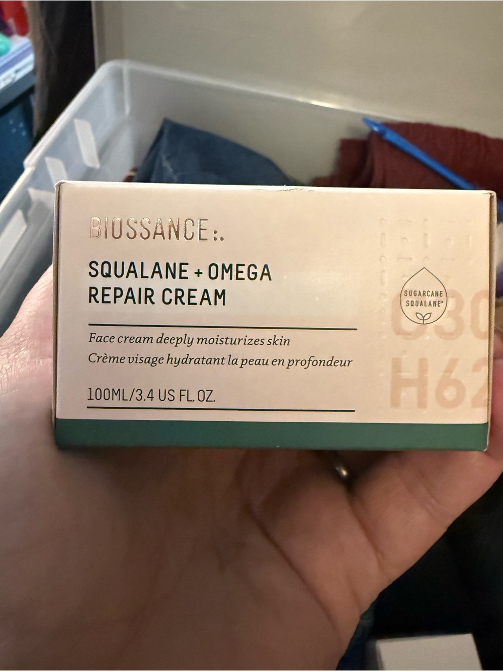 Biossance Squalane + Omega Repair Cream - Cream and Teal Packaging NEW 3.4 oz